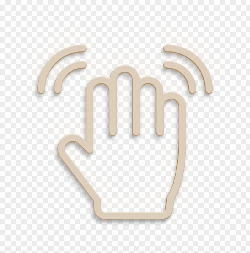 Wave Hand Icon Salute Basic Gestures Lineal PNG