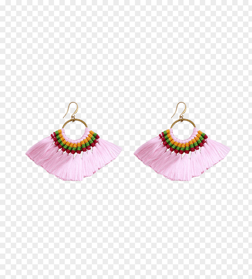 Dress Hook Earring Tassel Boho-chic Pink Jewellery PNG