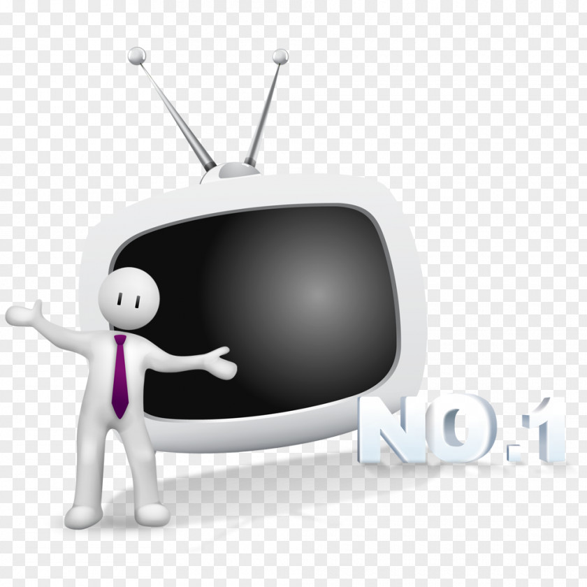 Free White TV Villain Pull Material 3D Computer Graphics Television PNG