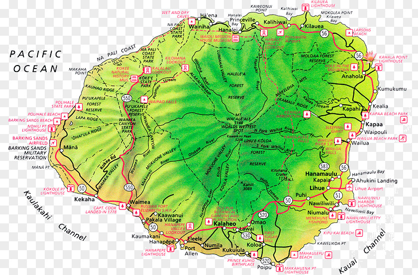 Map Princeville Road Lihue, Hawaii Hotel PNG