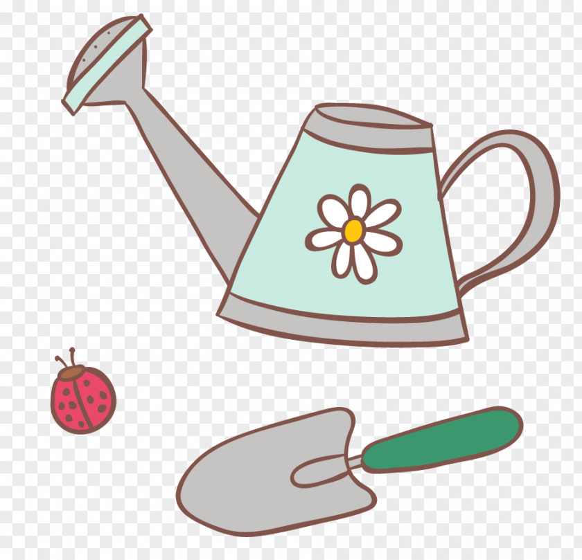 Shovel And Spray Bottle Garden Watering Can Clip Art PNG