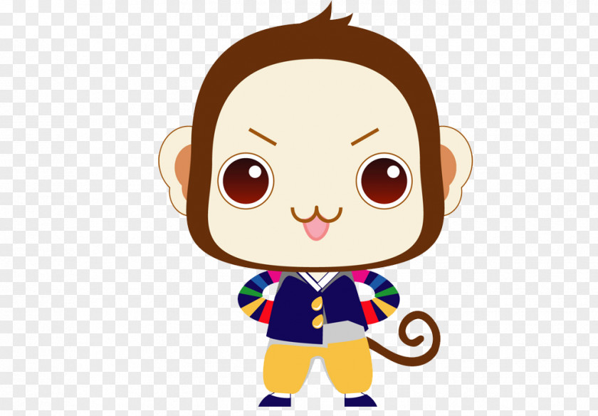 Cute Cartoon Doll Monkey Download Wallpaper PNG