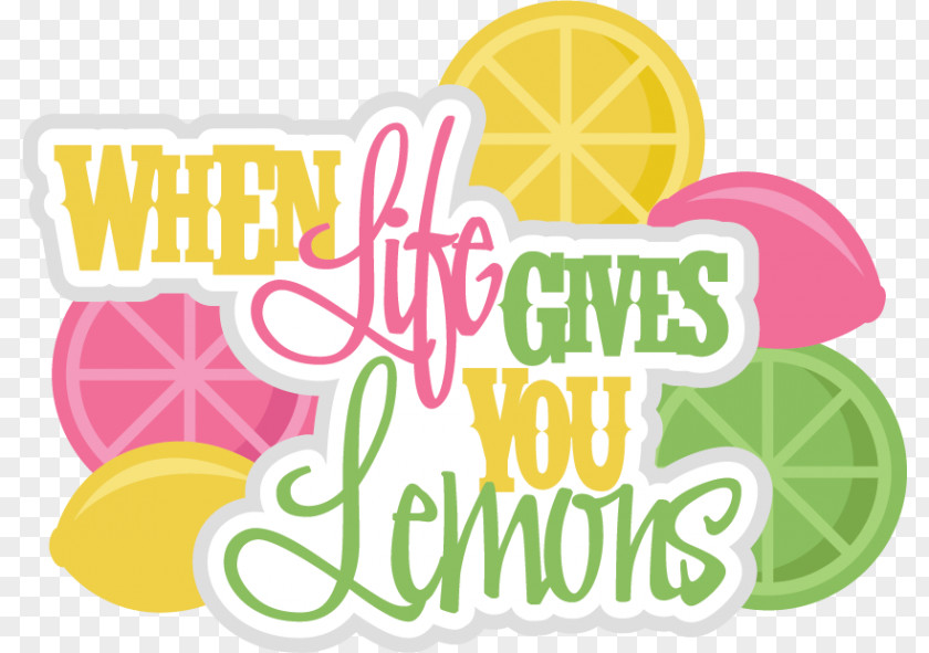 Lemon Cut When Life Gives You Lemons, Make Lemonade Digital Scrapbooking Clip Art PNG