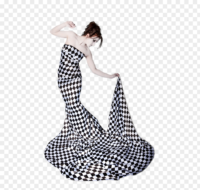 Vetement Polka Dot Gown Shoulder Costume PNG