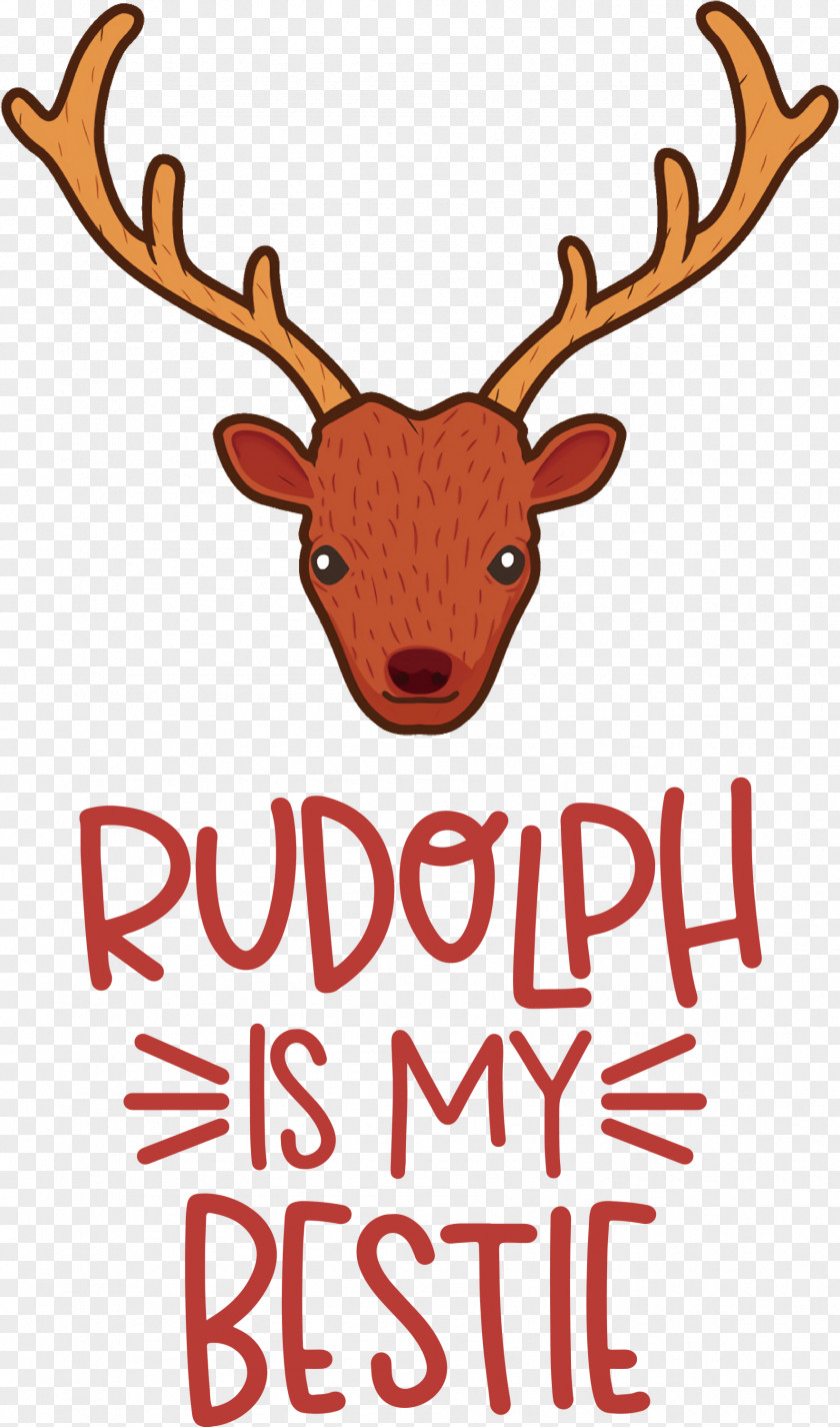 Rudolph Is My Bestie Deer PNG