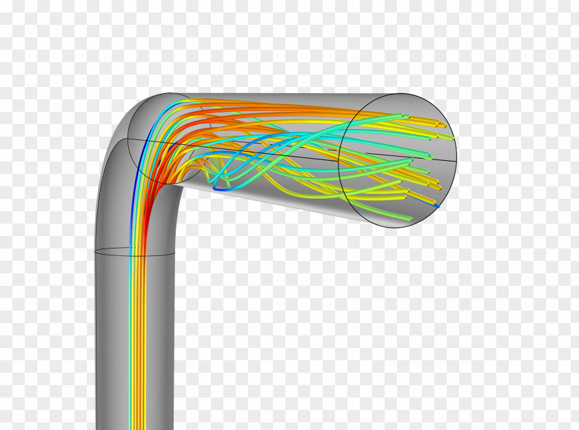 Circular Tube Turbulence COMSOL Multiphysics Simulation Computational Fluid Dynamics PNG
