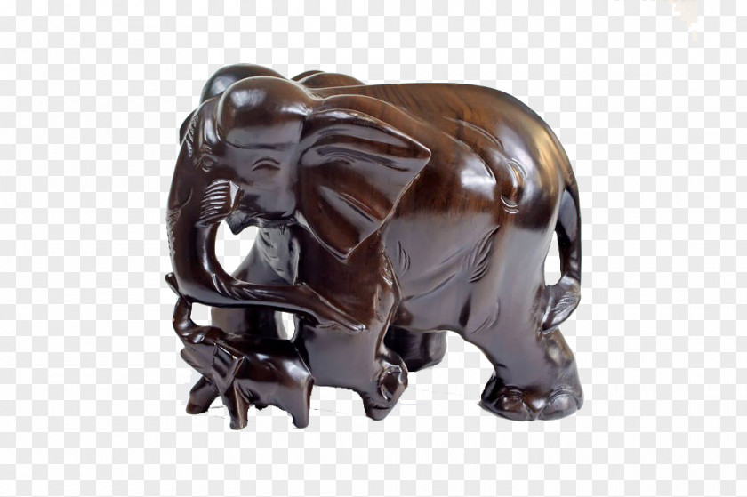 Creative Wood Elephant Metal Snout PNG