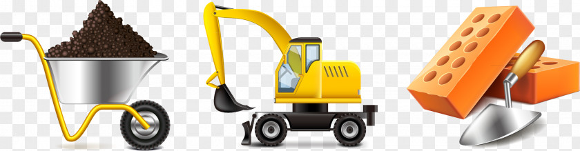Excavator Trolley Vector Elements Truck Architectural Engineering PNG