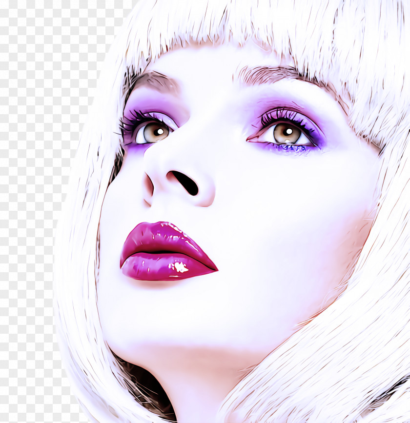 Eye Lip Face Skin Purple Eyebrow Violet PNG