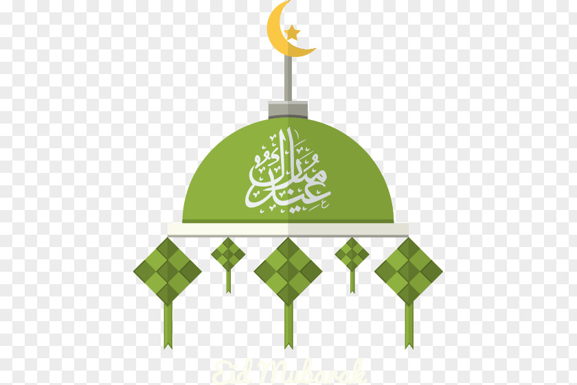 Green Castle Eid Al-Fitr Mubarak Al-Adha Illustration PNG
