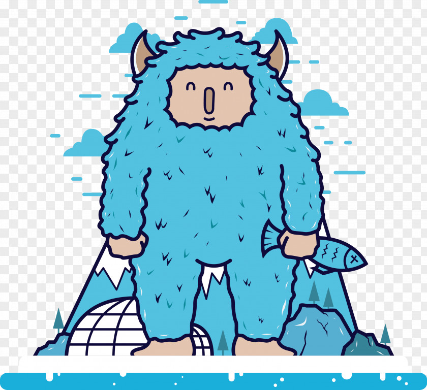 Blue Monster Clip Art PNG