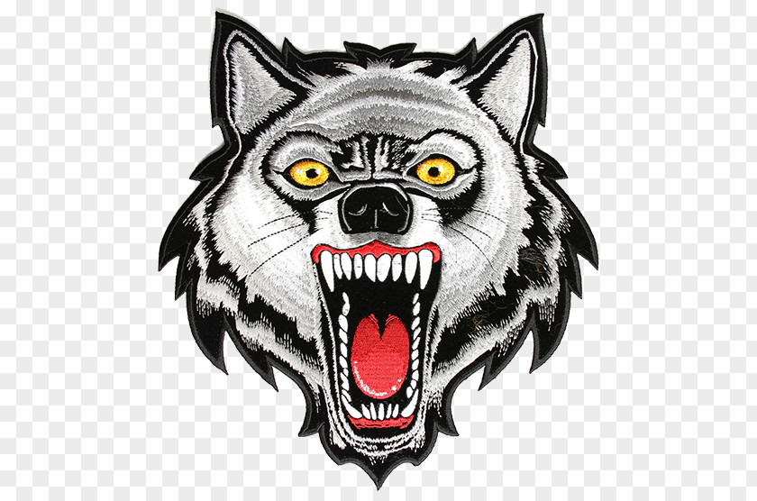 Motorcycle Gray Wolf Embroidered Patch Iron-on Club Embroidery PNG