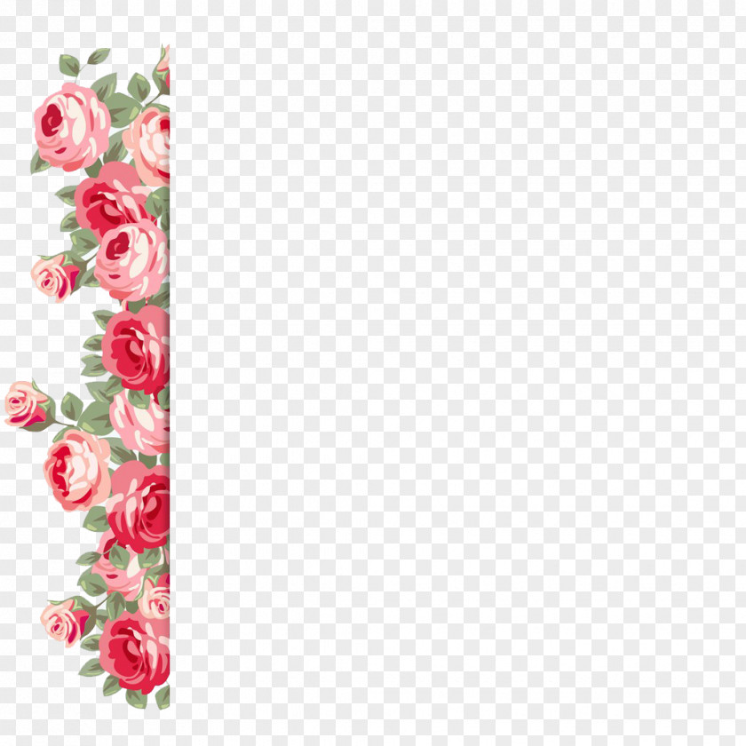 Valentine's Day And Wedding Pattern Sidebar Beach Rose Flower PNG