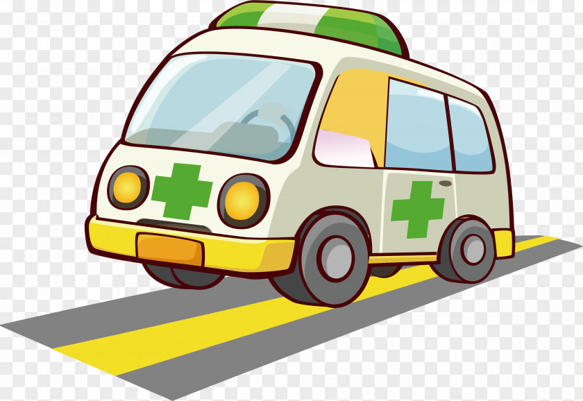 Ambulance Vector Material Cartoon Poster PNG
