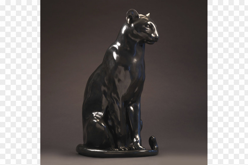 Black Panther Leopard Bronze Sculpture Statue PNG