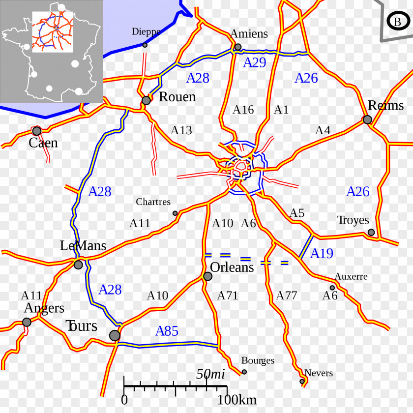 Map Autoroutes Of France Grand Contournement De Paris Francilienne A6 Autoroute Boulevard Périphérique PNG