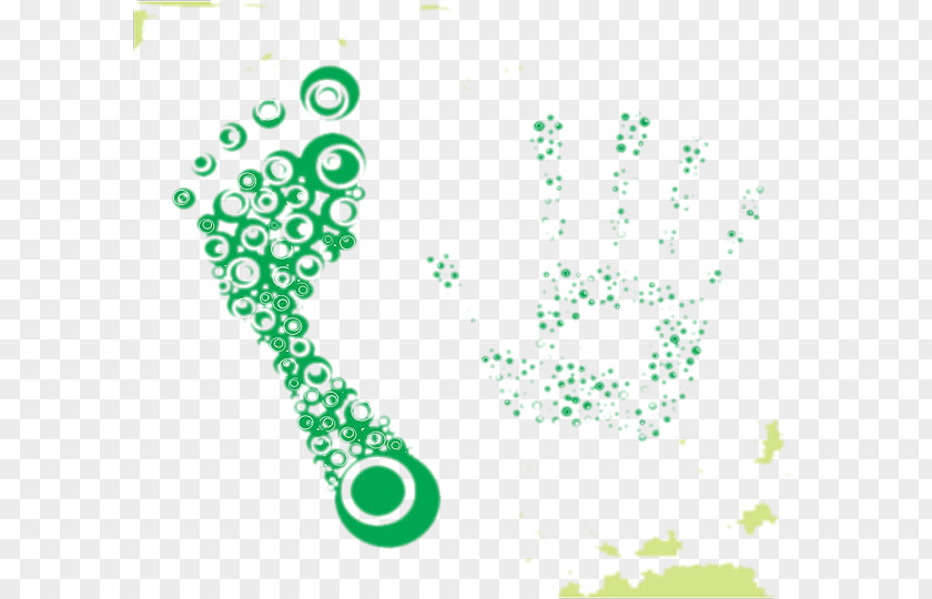 Green Palm Footprints Hand PNG