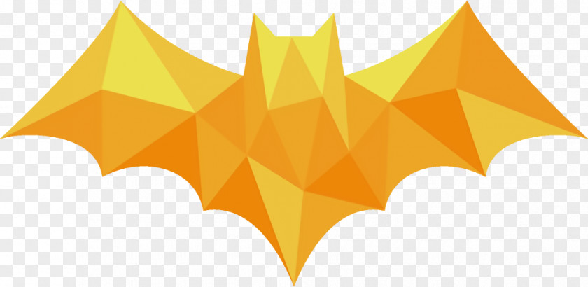 Symmetry Orange Bat Halloween PNG