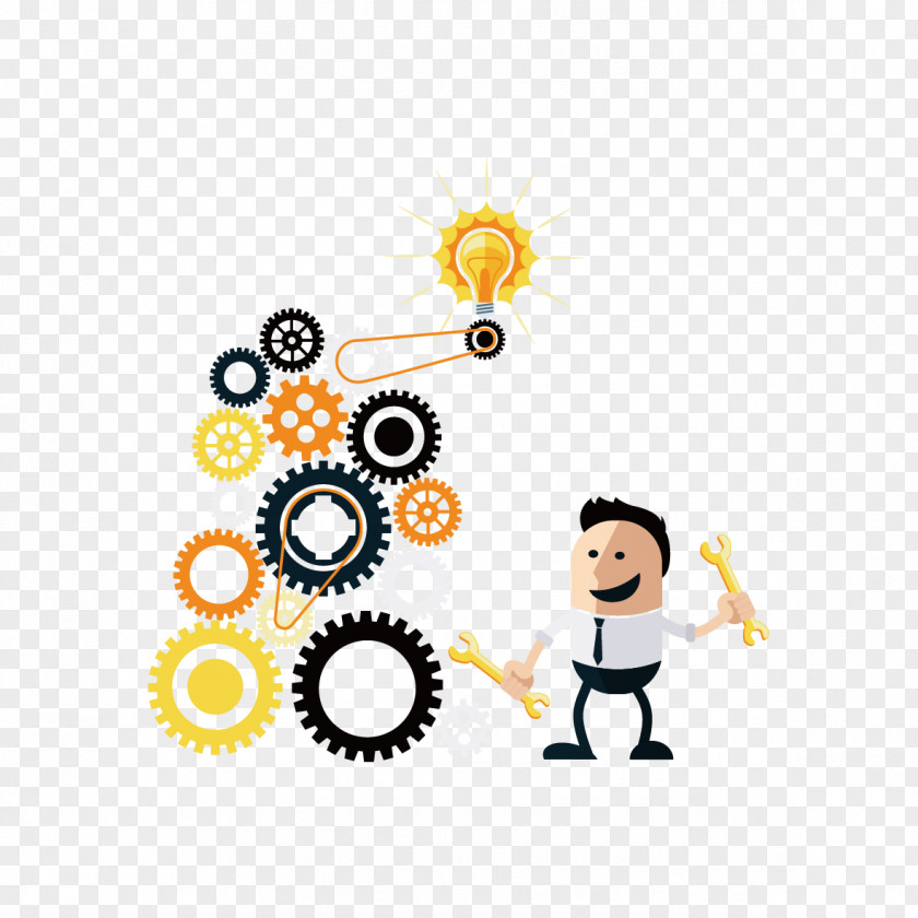 Business Gear Vector Material Download PNG