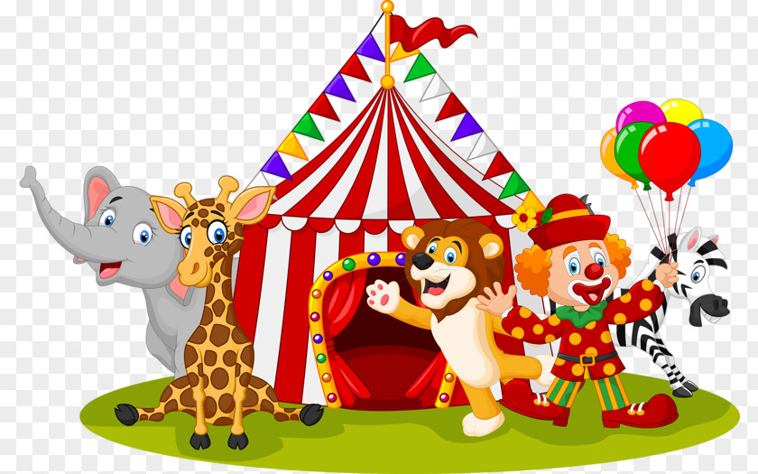 Circus Animals Cartoon Stock Illustration PNG