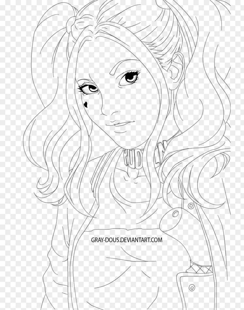 Fish Koi Harley Quinn Line Art Drawing Sketch PNG