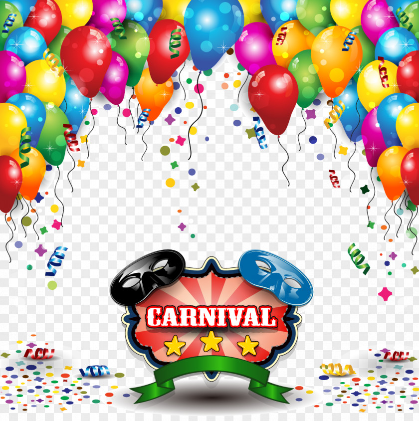 Happy Birthday Carnival Party Illustration PNG