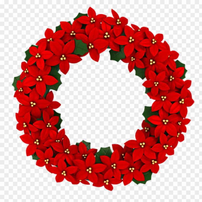 HD Red Garland Wreath Stock Photography PNG