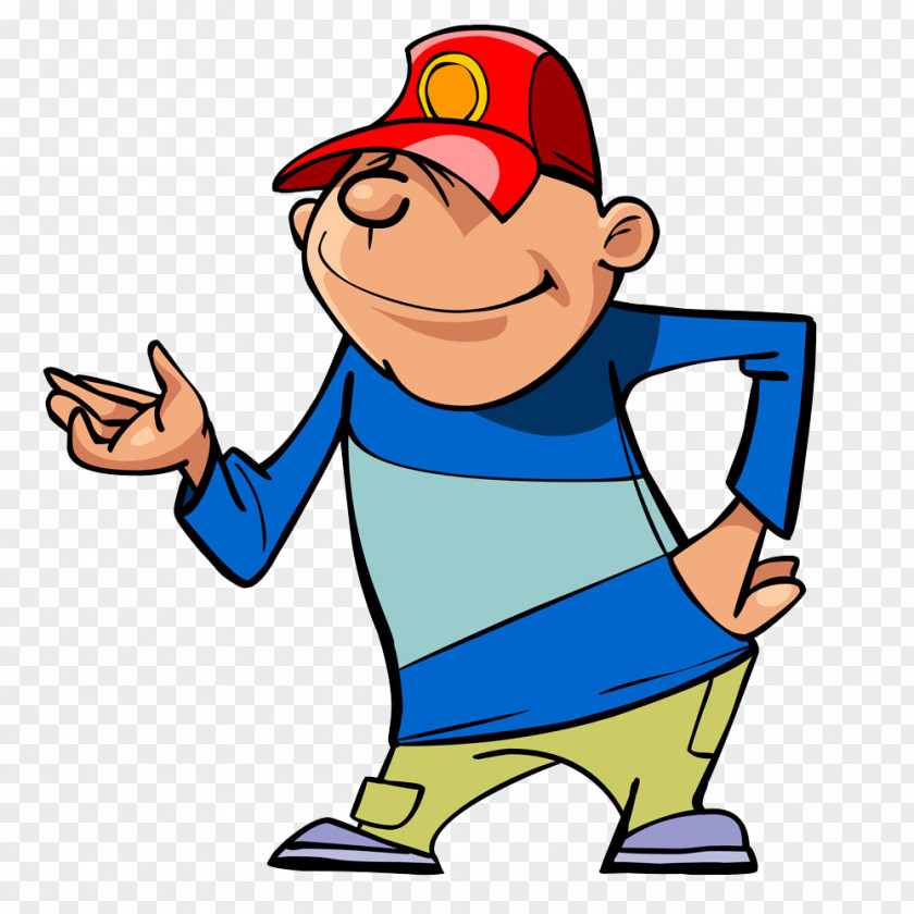 Men Wear A Hat Performance Cartoon Character PNG