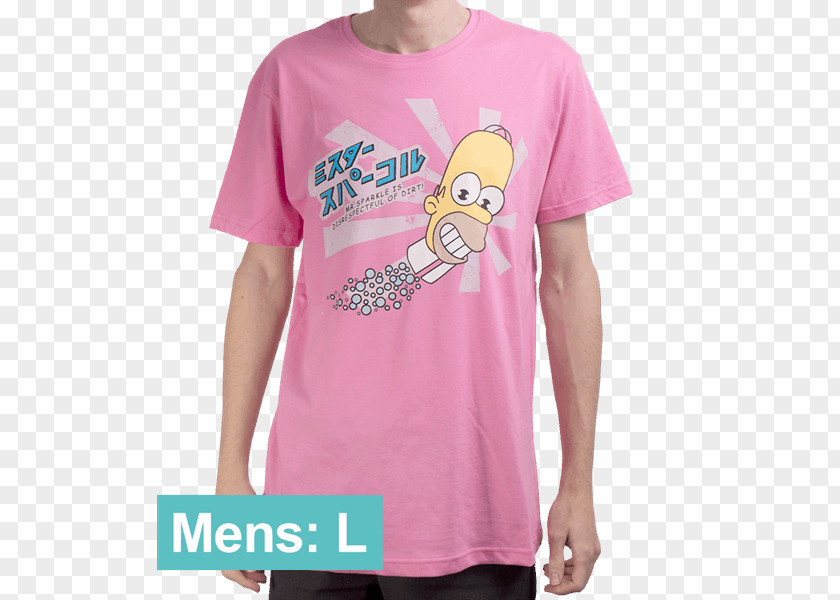 Pink Sparkles T-shirt Bart Simpson Sleeve Homer PNG