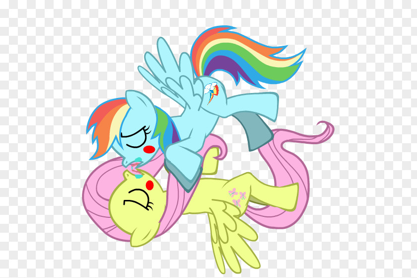 Shy Kiss Rainbow Dash Fluttershy Pinkie Pie Applejack DeviantArt PNG