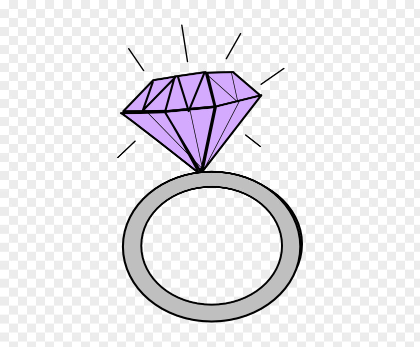 Cartoon Diamond Ring Purple Engagement Clip Art PNG