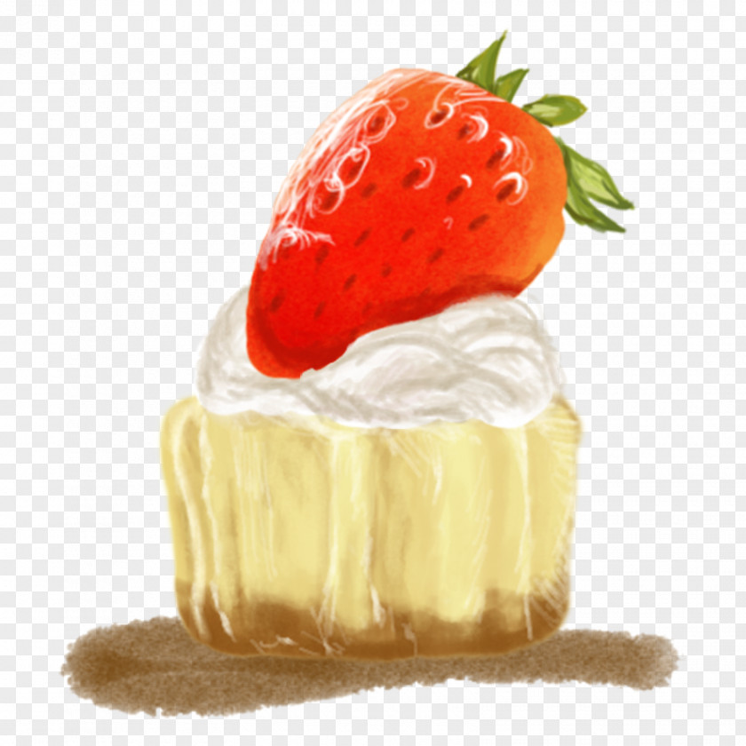 Strawberry Pudding In Illustration Style Cheesecake Cream PNG