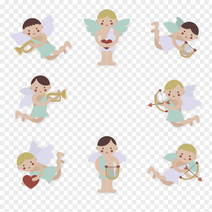 Vector Little Angel Lovely Cupid Euclidean PNG