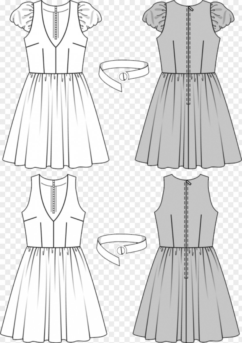 Party Pattern 1950s Burda Style Dress Sewing PNG