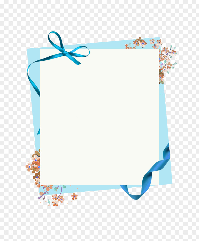 Blue Ribbon Stationery Paper Shoelace Knot PNG