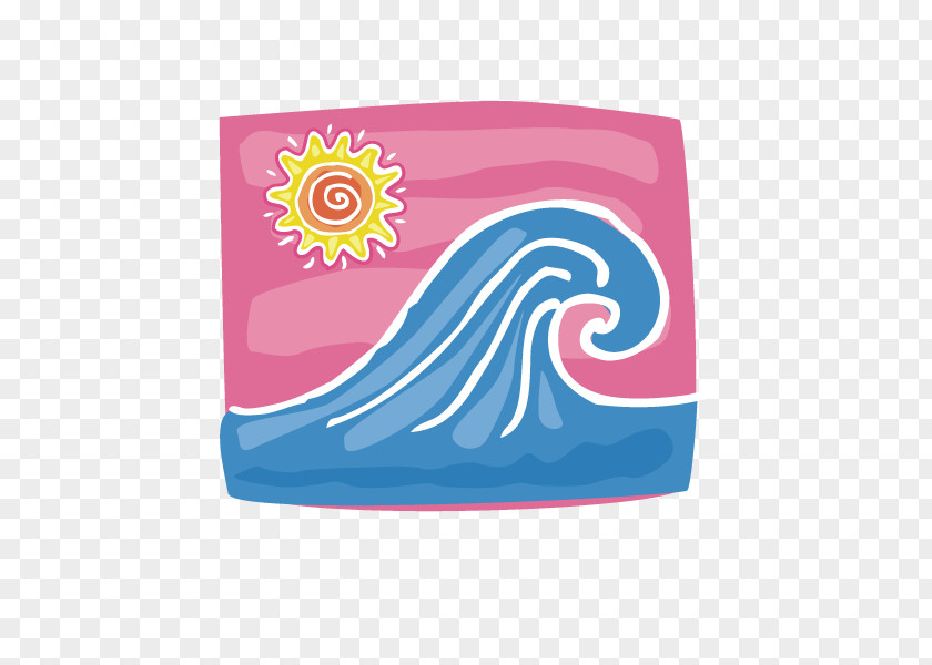 Cartoon Beach Waves Wind Wave PNG