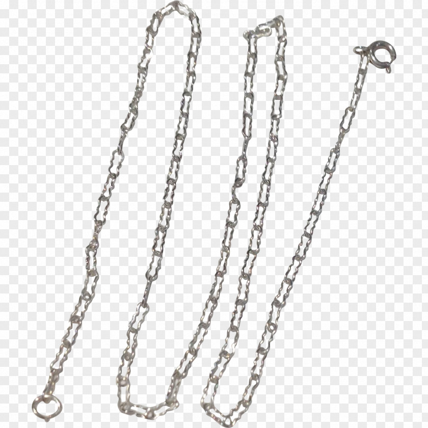 Chain Paper Clip Necklace Sterling Silver PNG