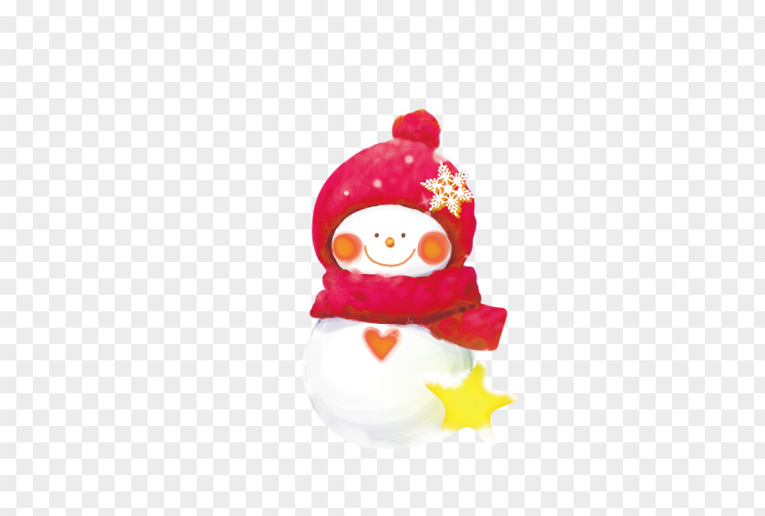 Red Hat Wearing Snowman Poster PNG