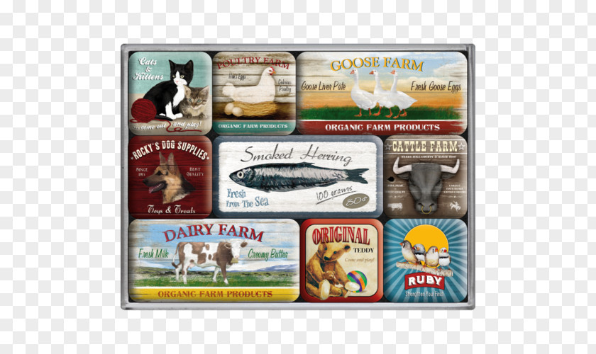 Smoked Herring Craft Magnets Refrigerator Farm Animal Club Advertising PNG