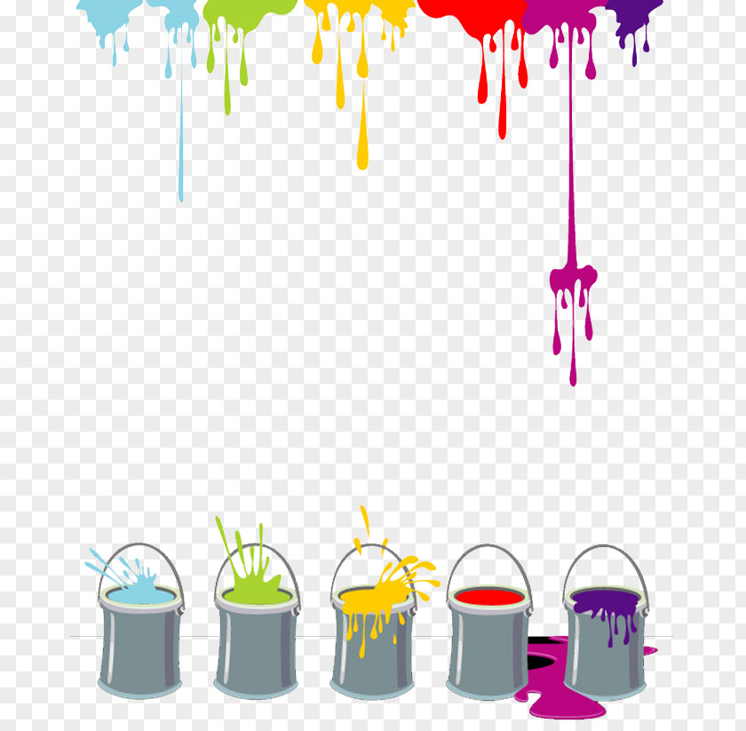 Color Paint Bucket Painting Euclidean Vector PNG