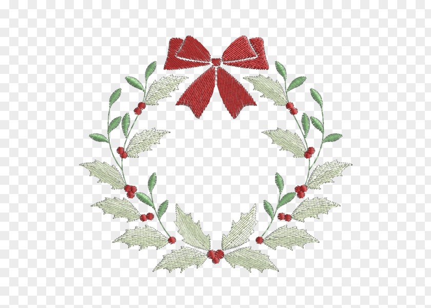 Garland Christmas Ornament Embroidery Stitch Pattern PNG