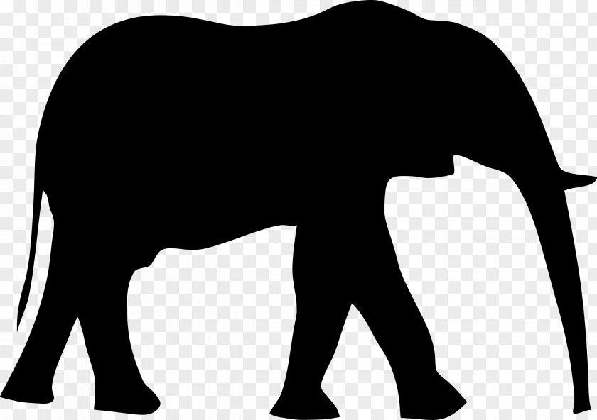 Silhouette Line Art Indian Elephant PNG