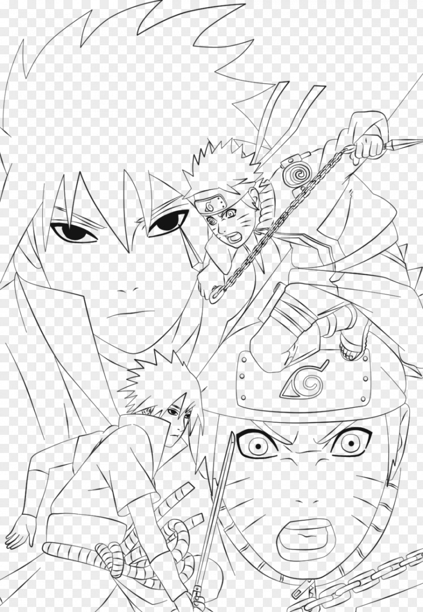 Naruto Sasuke Uchiha Line Art Black And White Gaara PNG