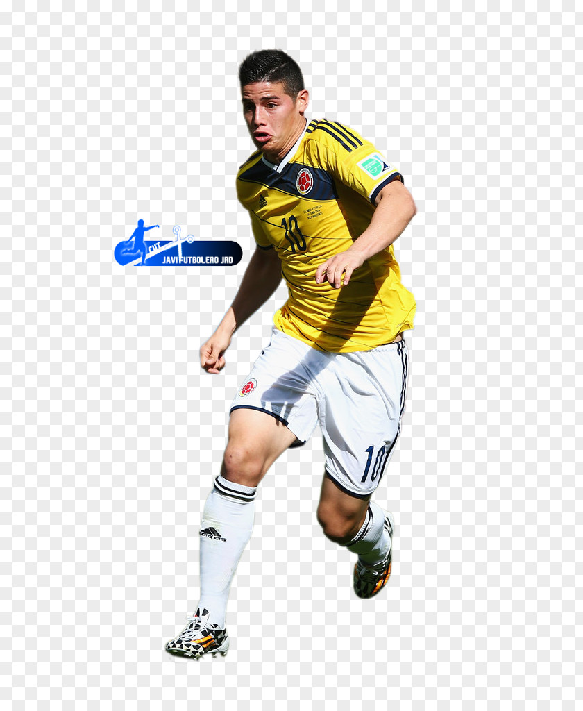 Football James Rodríguez Colombia National Team 2014 FIFA World Cup Jersey PNG