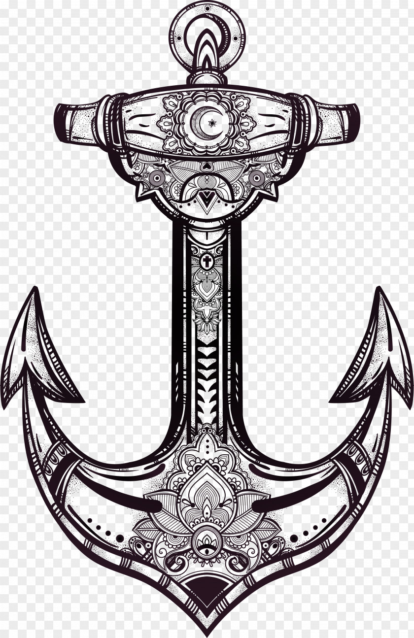 Hand-painted Anchor Drawing Symbol Illustration PNG