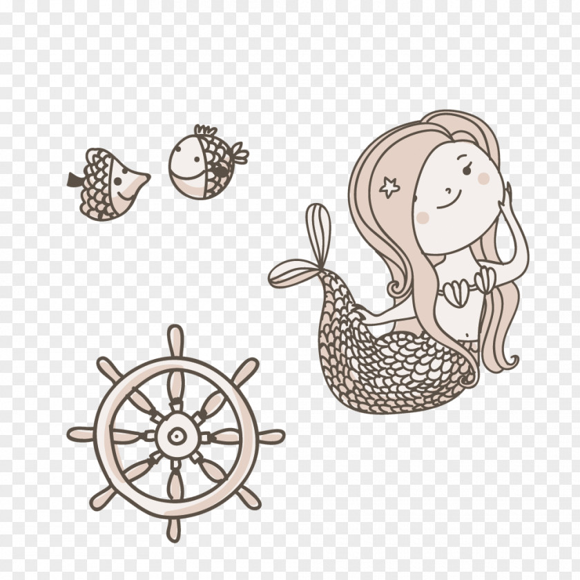 Mermaid Illustration Vector Graphics Design Image PNG