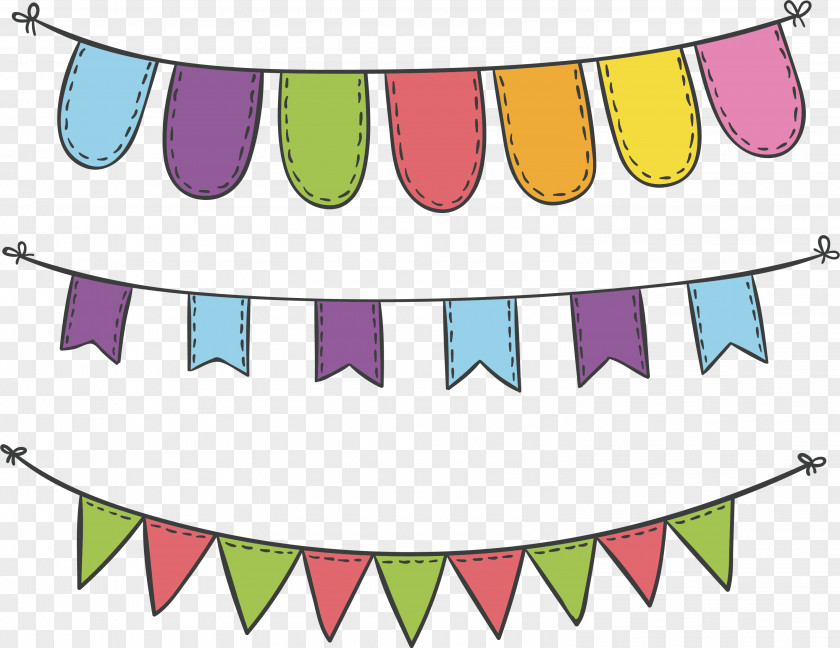 Carnival Party Decorative Banner Sky Lantern Flag PNG