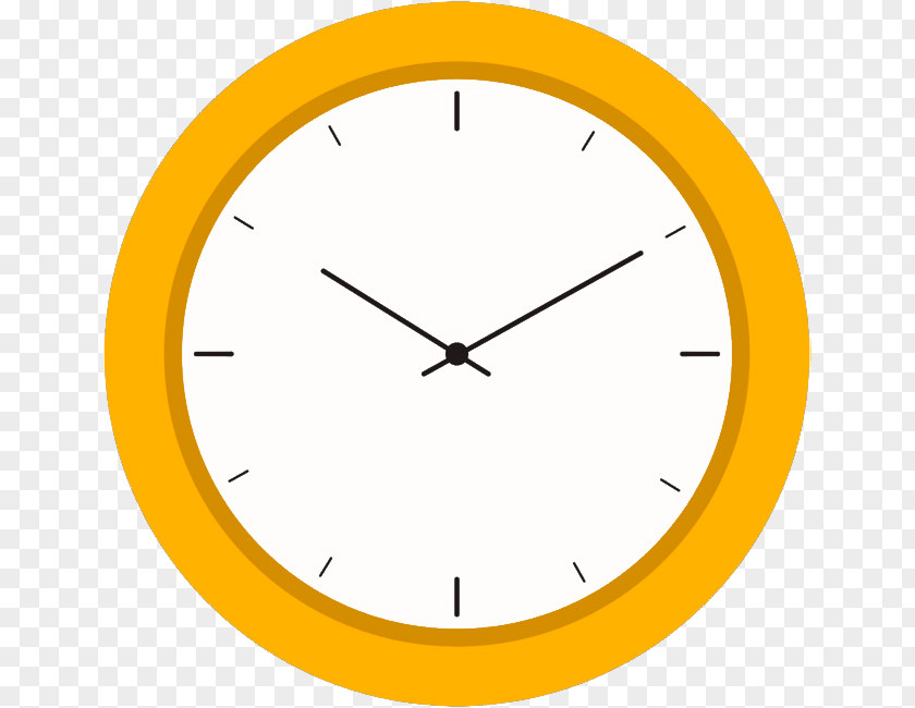 Clock Analog Watch Yellow Wall Line PNG