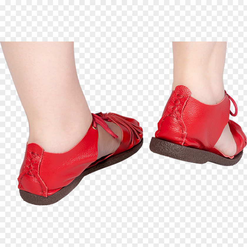Sandal Ankle High-heeled Shoe RED.M PNG