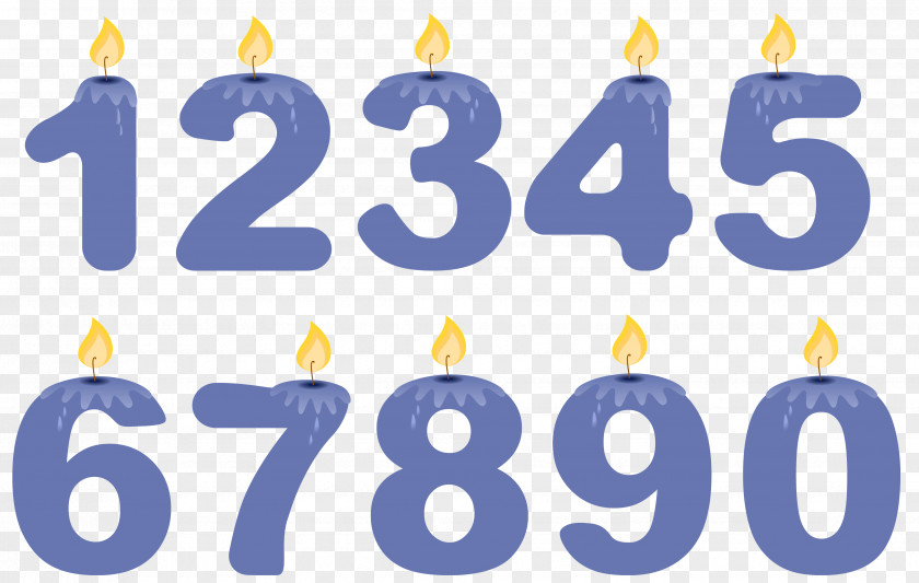 Transparent Numbers Birthday Candles Blue Clipart Cake Candle Clip Art PNG